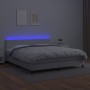 Cama box spring colchón y LED cuero sintético blanco 160x200 cm de vidaXL, Camas y somieres - Ref: Foro24-3134112, Precio: 52...