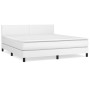 Cama box spring con colchón cuero sintético blanco 160x200 cm de vidaXL, Camas y somieres - Ref: Foro24-3141012, Precio: 515,...