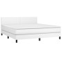 Cama box spring con colchón cuero sintético blanco 160x200 cm de vidaXL, Camas y somieres - Ref: Foro24-3141012, Precio: 515,...