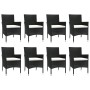 Set de comedor de jardín 9 pzas y cojines ratán sintético negro en Conjuntos de jardín | Comprar online en Foru.es
