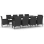 Set de comedor jardín 11 pzas con cojines ratán sintético negro en Conjuntos de jardín | Comprar online en Foru.es