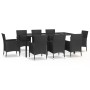 Set de comedor de jardín 9 pzas y cojines ratán sintético negro en Conjuntos de jardín | Comprar online en Foru.es