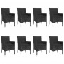 Set de comedor de jardín 9 pzas y cojines ratán sintético negro en Conjuntos de jardín | Comprar online en Foru.es