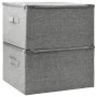 Cajas de almacenaje 2 unidades tela gris 43x34x23 cm de vidaXL, Cestas para almacenaje - Ref: Foro24-332910, Precio: 34,44 €,...