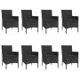 Set de comedor de jardín 9 pzas y cojines ratán sintético negro en Conjuntos de jardín | Comprar online en Foru.es