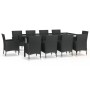 Set de comedor jardín 11 pzas con cojines ratán sintético negro en Conjuntos de jardín | Comprar online en Foru.es