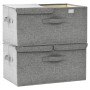 Cajas de almacenaje 2 unidades tela gris 50x30x25 cm de vidaXL, Cestas para almacenaje - Ref: Foro24-332915, Precio: 41,53 €,...