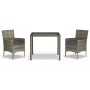 Set comedor de jardín 3 piezas con cojines ratán sintético gris en Conjuntos de jardín | Comprar online en Foru.es