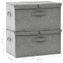Cajas de almacenaje 2 unidades tela gris 50x30x25 cm de vidaXL, Cestas para almacenaje - Ref: Foro24-332915, Precio: 41,53 €,...