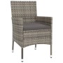 Set comedor de jardín 3 piezas con cojines ratán sintético gris en Conjuntos de jardín | Comprar online en Foru.es