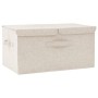 Caja de almacenaje tela color crema 50x30x25 cm de vidaXL, Cestas para almacenaje - Ref: Foro24-332916, Precio: 33,28 €, Desc...