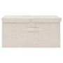 Caja de almacenaje tela color crema 50x30x25 cm de vidaXL, Cestas para almacenaje - Ref: Foro24-332916, Precio: 33,28 €, Desc...