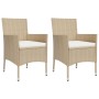 Set comedor de jardín 3 pzas con cojines ratán sintético beige en Conjuntos de jardín | Comprar online en Foru.es