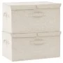 Cajas de almacenaje 2 unidades tela color crema 50x30x25 cm de vidaXL, Cestas para almacenaje - Ref: Foro24-332917, Precio: 3...