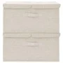 Cajas de almacenaje 2 unidades tela color crema 50x30x25 cm de vidaXL, Cestas para almacenaje - Ref: Foro24-332917, Precio: 3...
