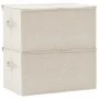 Cajas de almacenaje 2 unidades tela color crema 50x30x25 cm de vidaXL, Cestas para almacenaje - Ref: Foro24-332917, Precio: 3...