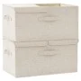 Cajas de almacenaje 2 unidades tela color crema 50x30x25 cm de vidaXL, Cestas para almacenaje - Ref: Foro24-332917, Precio: 3...