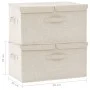 Cajas de almacenaje 2 unidades tela color crema 50x30x25 cm de vidaXL, Cestas para almacenaje - Ref: Foro24-332917, Precio: 3...