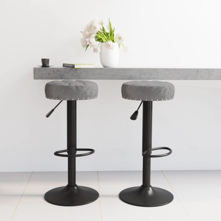 Taburetes de cocina 2 unidades terciopelo gris oscuro de vidaXL, Taburetes de cocina - Ref: Foro24-332996, Precio: 112,87 €, ...