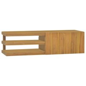 Armario de baño de pared madera maciza de teca 110x40x30 cm de vidaXL, Taquillas y armarios de almacenamiento - Ref: Foro24-3...