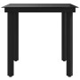 Mesa de comedor de jardín acero y vidrio negra 80x80x74 cm en Mesas de jardín | Comprar online en Foru.es