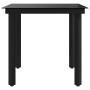 Mesa de comedor de jardín acero y vidrio negra 80x80x74 cm en Mesas de jardín | Comprar online en Foru.es