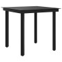 Mesa de comedor de jardín acero y vidrio negra 80x80x74 cm en Mesas de jardín | Comprar online en Foru.es