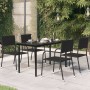 Mesa de comedor de jardín acero y vidrio negra 140x70x74 cm en Mesas de jardín | Comprar online en Foru.es
