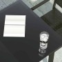 Mesa de comedor de jardín acero y vidrio negra 140x70x74 cm en Mesas de jardín | Comprar online en Foru.es