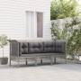 Set de muebles de jardín 3 pzas y cojines ratán sintético gris en Conjuntos de jardín | Comprar online en Foru.es
