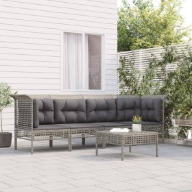 Set de muebles de jardín 5 pzas y cojines ratán sintético gris en Conjuntos de jardín | Comprar online en Foru.es