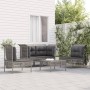 Set de muebles de jardín 5 pzas y cojines ratán sintético gris en Conjuntos de jardín | Comprar online en Foru.es