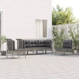 Set de muebles de jardín 5 pzas y cojines ratán sintético gris en Conjuntos de jardín | Comprar online en Foru.es