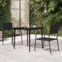 Mesa de comedor de jardín acero y vidrio negra 80x80x74 cm en Mesas de jardín | Comprar online en Foru.es