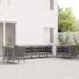Set de muebles de jardín 8 pzas y cojines ratán sintético gris en Conjuntos de jardín | Comprar online en Foru.es