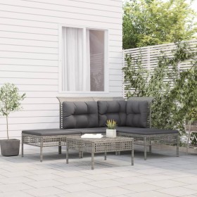 Set de muebles de jardín 5 pzas y cojines ratán sintético gris en Conjuntos de jardín | Comprar online en Foru.es
