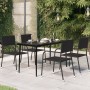 Mesa de comedor de jardín acero y vidrio negra 140x70x74 cm en Mesas de jardín | Comprar online en Foru.es