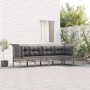 Set de muebles de jardín 5 pzas y cojines ratán sintético gris en Conjuntos de jardín | Comprar online en Foru.es