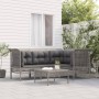 Set de muebles de jardín 5 pzas y cojines ratán sintético gris en Conjuntos de jardín | Comprar online en Foru.es