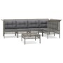 Set de muebles de jardín 6 pzas y cojines ratán sintético gris en Conjuntos de jardín | Comprar online en Foru.es