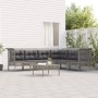 Set de muebles de jardín 7 pzas y cojines ratán sintético gris en Conjuntos de jardín | Comprar online en Foru.es