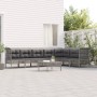 Set de muebles de jardín 8 pzas y cojines ratán sintético gris en Conjuntos de jardín | Comprar online en Foru.es