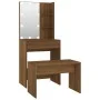 Brown Oak Plywood LED Vanity Set by vidaXL, Bedroom Dressers - Ref: Foro24-3114138, Price: 116,05 €, Discount: %