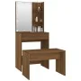 Brown Oak Plywood LED Vanity Set by vidaXL, Bedroom Dressers - Ref: Foro24-3114138, Price: 116,05 €, Discount: %