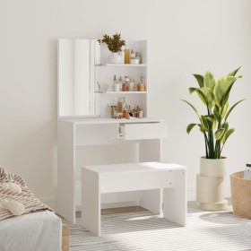 Juego de tocador blanco 74,5x40x141 cm de vidaXL, Tocadores para dormitorios - Ref: Foro24-3114139, Precio: 107,98 €, Descuen...
