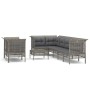 Set de muebles de jardín 9 pzas y cojines ratán sintético gris en Conjuntos de jardín | Comprar online en Foru.es