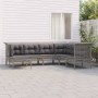 Set de muebles de jardín 7 pzas y cojines ratán sintético gris en Conjuntos de jardín | Comprar online en Foru.es