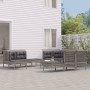 Set de muebles de jardín 11 pzas y cojines ratán sintético gris en Conjuntos de jardín | Comprar online en Foru.es