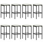 Mesa y taburetes altos jardín 9 piezas y cojines ratán PE negro en Conjuntos de jardín | Comprar online en Foru.es