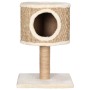 Árbol para gatos con casa y poste rascador 52 cm hierba marina en Mobiliario para gatos | Comprar online en Foru.es